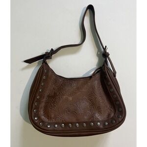 Faux Leather Brown Western Studded Shoulder Women's Shoulder Bag
